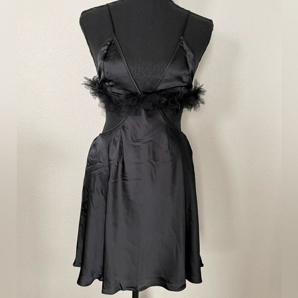 For Love And Lemons Other - NWT For Love & Lemons Floral Trim Slip Dress